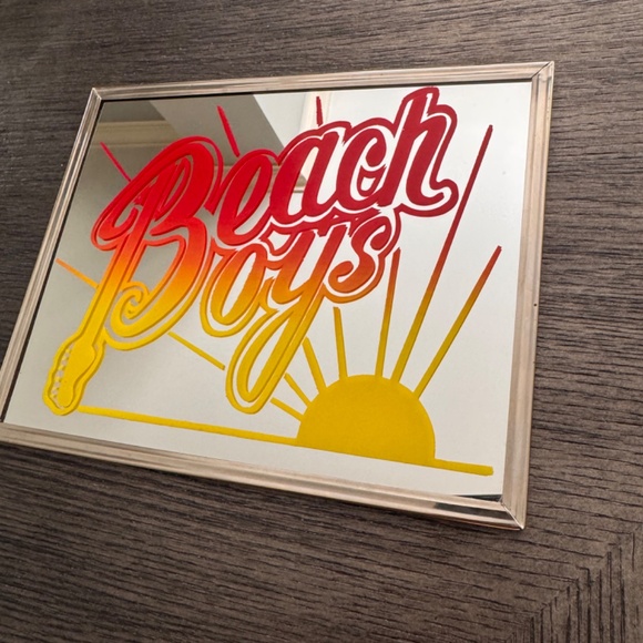 Vintage BEACH BOYS carnival mirror 80's RARE Framed 8"x10" Rock Memorabilia VTG - Picture 2 of 2